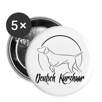 Deutsch Kurzhaar Jagdhunde Hund Wilsigns - Buttons groß 56 mm (5er Pack) - Weiß - Vorne