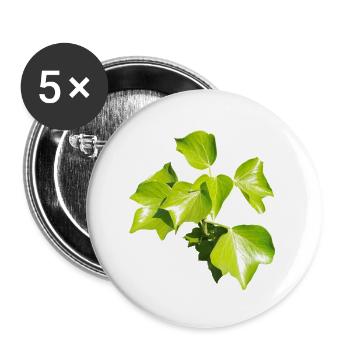 Efeu – Immergrüne Verbundenheit - Buttons groß 56 mm (5er Pack) - Weiß - Vorne