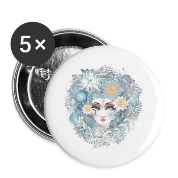 Portrait de sirène dans des couleurs pastel froides - Lot de 5 grands badges (56 mm) - blanc - Devant
