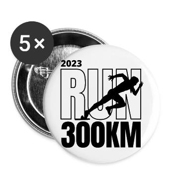 RUN 300km - Buttons large 2.2''/56 mm (5-pack) - white - Front
