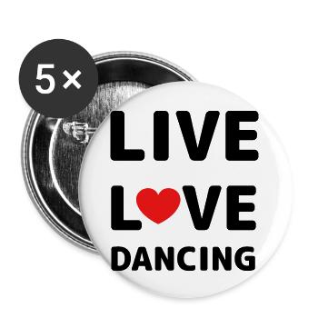 Danse Musique de danse - Lot de 5 grands badges (56 mm) - blanc - Devant