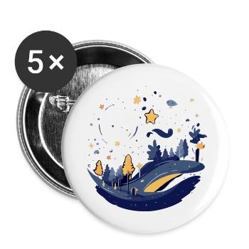 The road of the stars - Buttons large 2.2''/56 mm (5-pack) - white - Front
