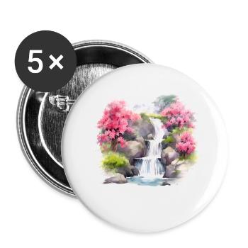 Beauté de l’eau et des fleurs - Lot de 5 grands badges (56 mm) - blanc - Devant