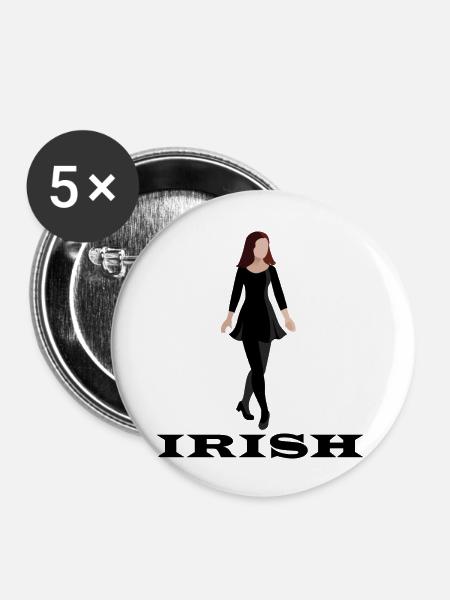 Dancing Dance Music - Buttons groß 56 mm (5er Pack) - Weiß