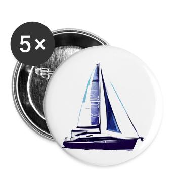 Sailing ship Sailing Sailing Sailing Sailboat - Buttons large 2.2''/56 mm (5-pack) - white - Front