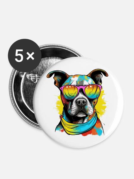 Jok der Stab - Buttons groß 56 mm (5er Pack) - Weiß