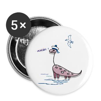 ahoi, maritim - Buttons groß 56 mm (5er Pack) - Weiß - Vorne