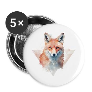 Fuchs - Buttons groß 56 mm (5er Pack) - Weiß - Vorne