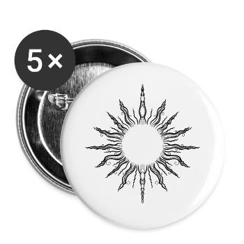 Sonne Mittsommer Sommer - Buttons groß 56 mm (5er Pack) - Weiß - Vorne