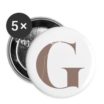 letter G Magic butterfly - Buttons large 2.2''/56 mm (5-pack) - white - Front
