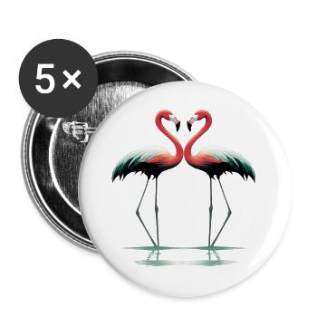 Flamingos Flamingo - Buttons groß 56 mm (5er Pack) - Weiß - Vorne