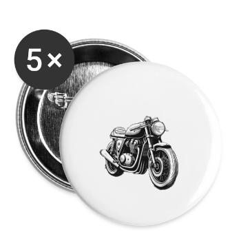 Classic Motorcycle Racing weiß - Buttons groß 56 mm (5er Pack) - Weiß - Vorne