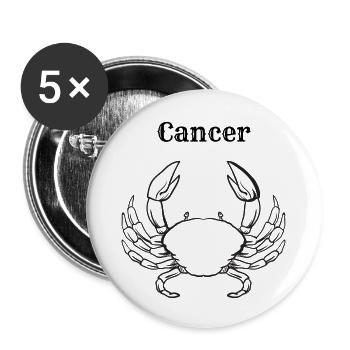 Cancer - Buttons large 2.2''/56 mm (5-pack) - white - Front