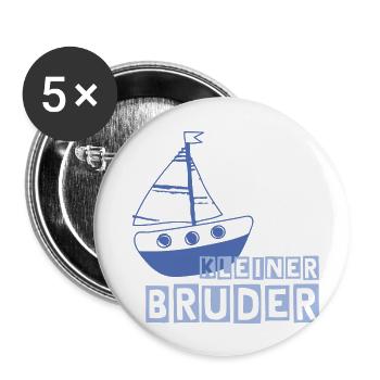 Kleiner Bruder - Buttons groß 56 mm (5er Pack) - Weiß - Vorne