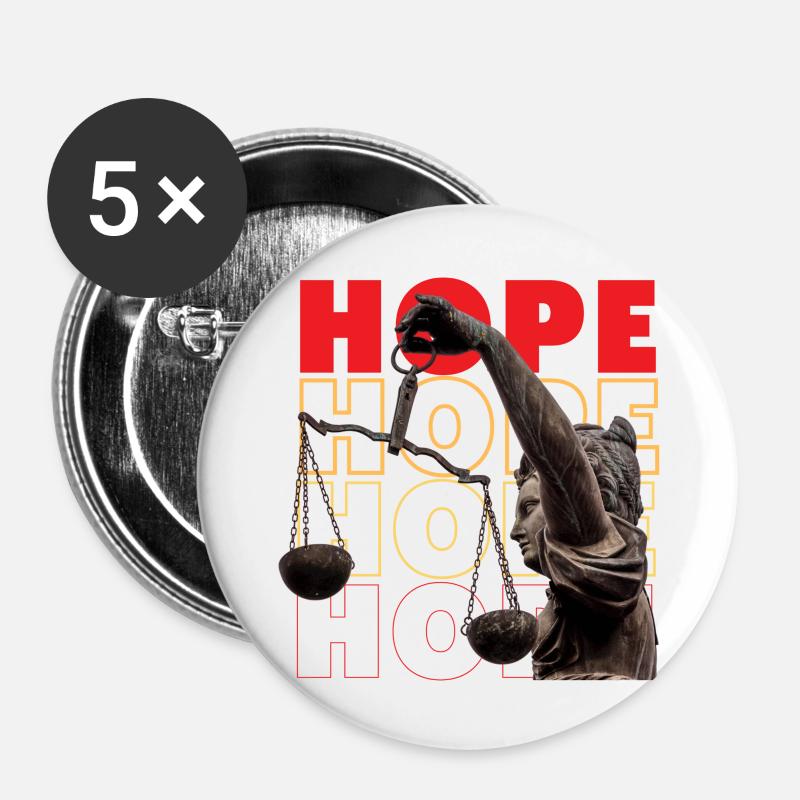 Hope - Buttons large 2.2''/56 mm (5-pack) - white