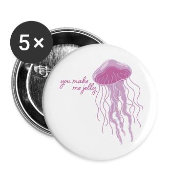 Meerestiere - Buttons groß 56 mm (5er Pack) - Weiß - Vorne