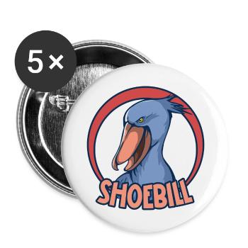 Shoebill Bird Ornithologist Forest I Gift - Buttons large 2.2''/56 mm (5-pack) - white - Front