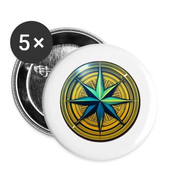 Boussole - Lot de 5 grands badges (56 mm) - blanc - Devant