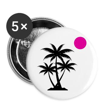 palme sunset - Buttons groß 56 mm (5er Pack) - Weiß - Vorne