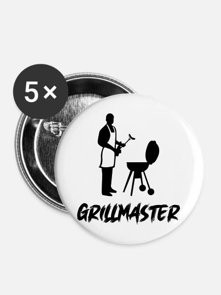 grillen grillmaster - Buttons groß 56 mm (5er Pack) - Weiß