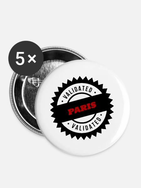 PARIS ZERTIFIZIERT - Buttons groß 56 mm (5er Pack) - Weiß