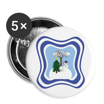 Winter, wild und frostig. - Buttons groß 56 mm (5er Pack) - Weiß - Vorne