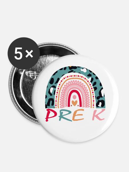 Boho Pre-K Squad Geschenk - Buttons groß 56 mm (5er Pack) - Weiß