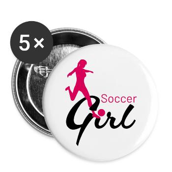 Soccer Girl Passing Game - Buttons large 2.2''/56 mm (5-pack) - white - Front