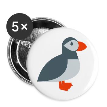 Puffin bird - Buttons large 2.2''/56 mm (5-pack) - white - Front