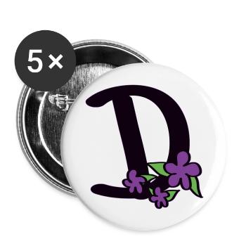 D as in assertive - Buttons large 2.2''/56 mm (5-pack) - white - Front