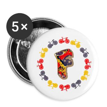 fahrrad e 202 f - Buttons groß 56 mm (5er Pack) - Weiß - Vorne