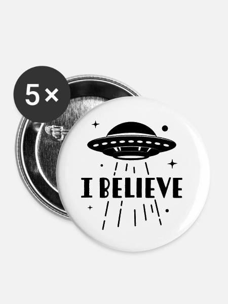 Ich glaube - Buttons groß 56 mm (5er Pack) - Weiß