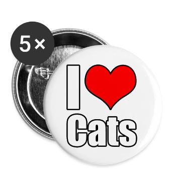 J’adore les chats qui disent - Lot de 5 grands badges (56 mm) - blanc - Devant