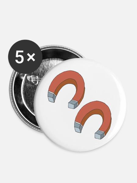 magnet doppelt - Buttons groß 56 mm (5er Pack) - Weiß