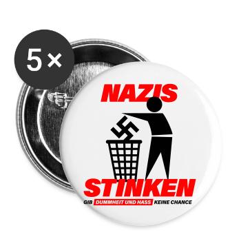 2023 05 shirt nzs stinken back schwarz rot Druck - Buttons groß 56 mm (5er Pack) - Weiß - Vorne