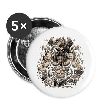 Nordic scandinavia retro viking mystical mythology - Buttons large 2.2''/56 mm (5-pack) - white - Front