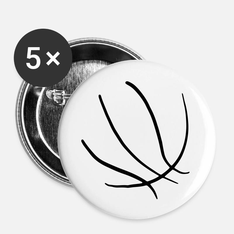 Basketball 05 - Buttons large 2.2''/56 mm (5-pack) - white