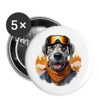 Great Dane Ski Tee: Defining Winter Adveture - Buttons large 2.2''/56 mm (5-pack) - white - Front