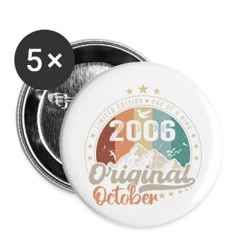 October | the Legends were born in October 2006 - Buttons large 2.2''/56 mm (5-pack) - white - Front