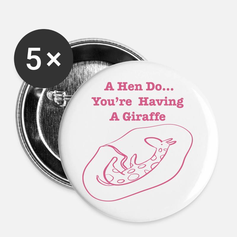 HavingAGiraffeHenDo - Buttons large 2.2''/56 mm (5-pack) - white