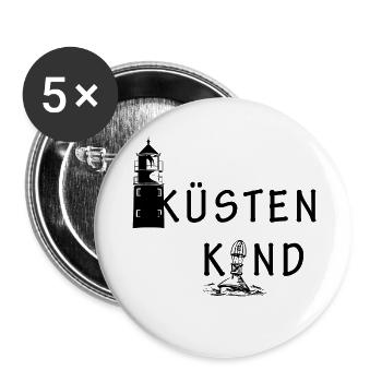 Küstenkind - Buttons groß 56 mm (5er Pack) - Weiß - Vorne