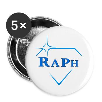 Raph - Buttons groß 56 mm (5er Pack) - Weiß - Vorne