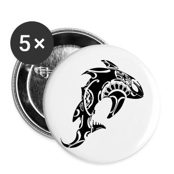 Orca - Buttons groß 56 mm (5er Pack) - Weiß - Vorne