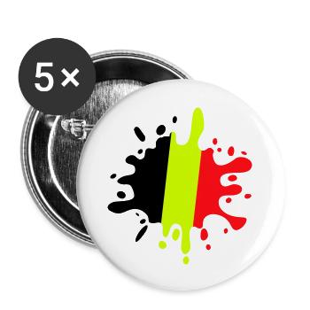 Touche de couleur Belgique - Lot de 5 grands badges (56 mm) - blanc - Devant