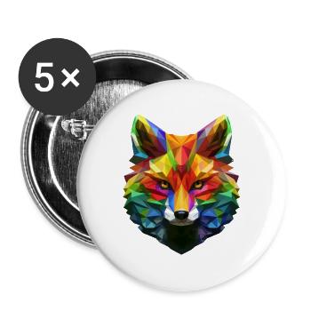 Colorful Fox 3 - Buttons large 2.2''/56 mm (5-pack) - white - Front