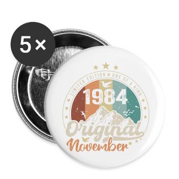 Les Légendes Sont Nées En Novembre 1984 Cadeau - Lot de 5 grands badges (56 mm) - blanc - Devant