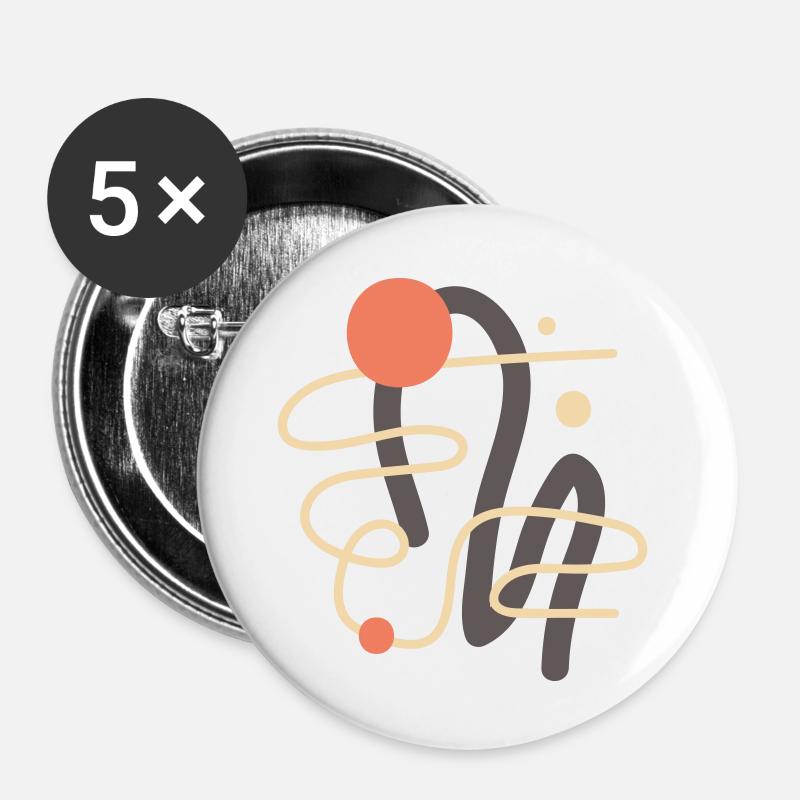 Abstract Design - Buttons large 2.2''/56 mm (5-pack) - white