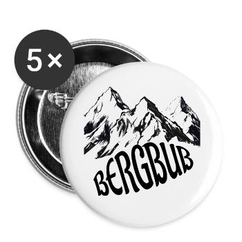 Bergbub - Buttons groß 56 mm (5er Pack) - Weiß - Vorne