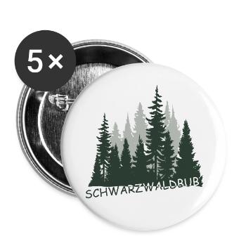 Schwarzwaldbub - Buttons groß 56 mm (5er Pack) - Weiß - Vorne