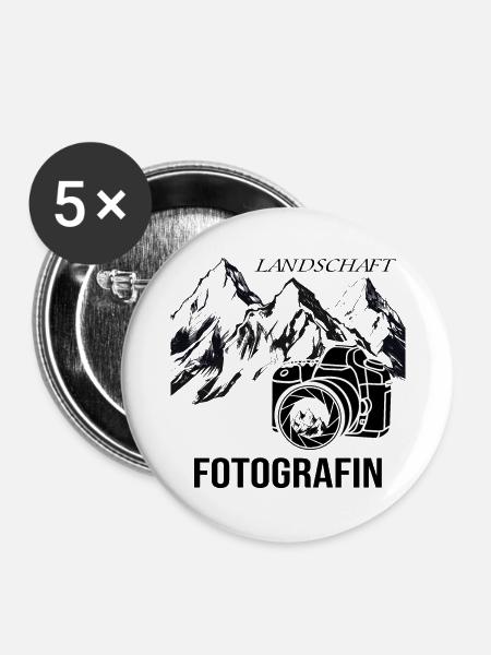 Landschaftsfotografin - Buttons groß 56 mm (5er Pack) - Weiß